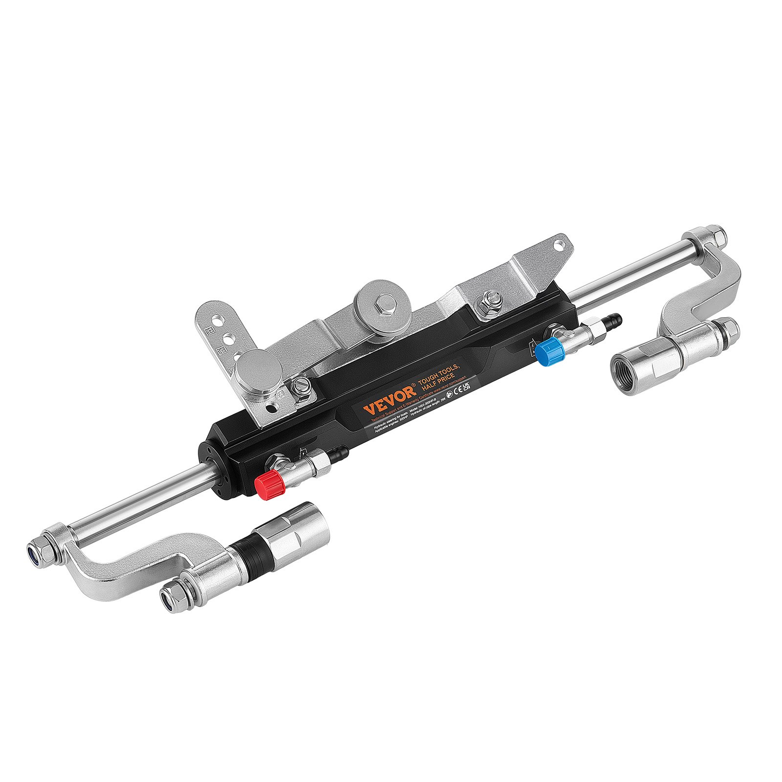 VEVOR Hydraulic Steering Kit 300HP Hydraulic Outboard Steering System 7.92m, Marine Boat Steering System, 2.5 MPa Helm Pump, Two-Way Lock Cylinder, 7.92 m High-Strength Hoses, for Single-Engine Use