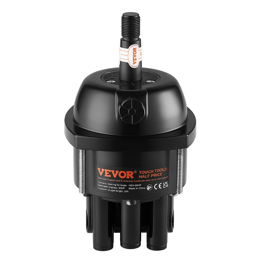 VEVOR Hydraulic Steering Kit 90HP Hydraulic Outboard Steering System 6.1m, Marine Boat Steering System, 2.5 MPa Helm Pump, Two-Way Lock Cylinder, 6.1 m High-Strength Hoses, for Single-Engine Use
