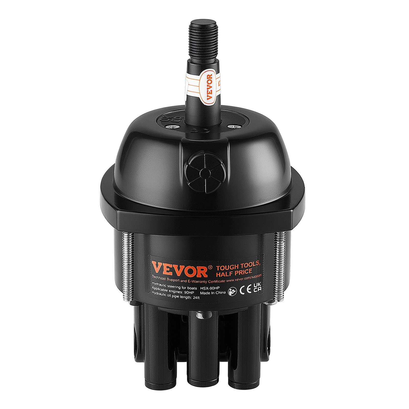 VEVOR Hydraulic Steering Kit 90HP Hydraulic Outboard Steering System 6.1m, Marine Boat Steering System, 2.5 MPa Helm Pump, Two-Way Lock Cylinder, 6.1 m High-Strength Hoses, for Single-Engine Use
