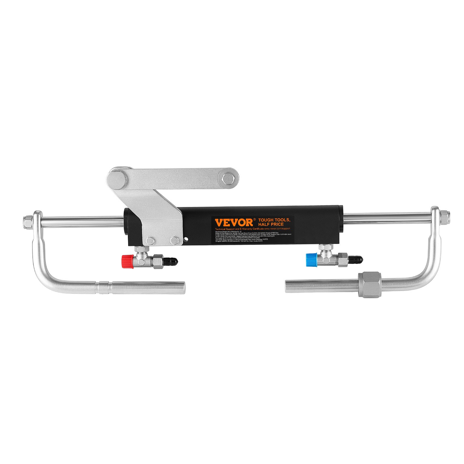 VEVOR Hydraulic Steering Kit 90HP Hydraulic Outboard Steering System 6.1m, Marine Boat Steering System, 2.5 MPa Helm Pump, Two-Way Lock Cylinder, 6.1 m High-Strength Hoses, for Single-Engine Use