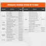 chart of compatible engines for the VEVOR hydraulic outboard steering kit with power and year ranges.