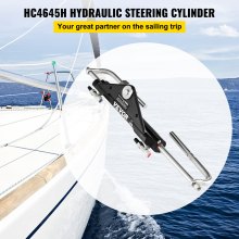 VEVOR hidraulikus kormányhenger HC4645H elölre szerelhető hidraulikus külső tengeri kormányhenger-ruha akár 150 LE-s hajók kormányzásához