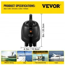 VEVOR Outboard Hydraulic Steering Pump Helm 300 HP Hydraulic Pump HH5271-3 for Cruisers Runabouts Boats