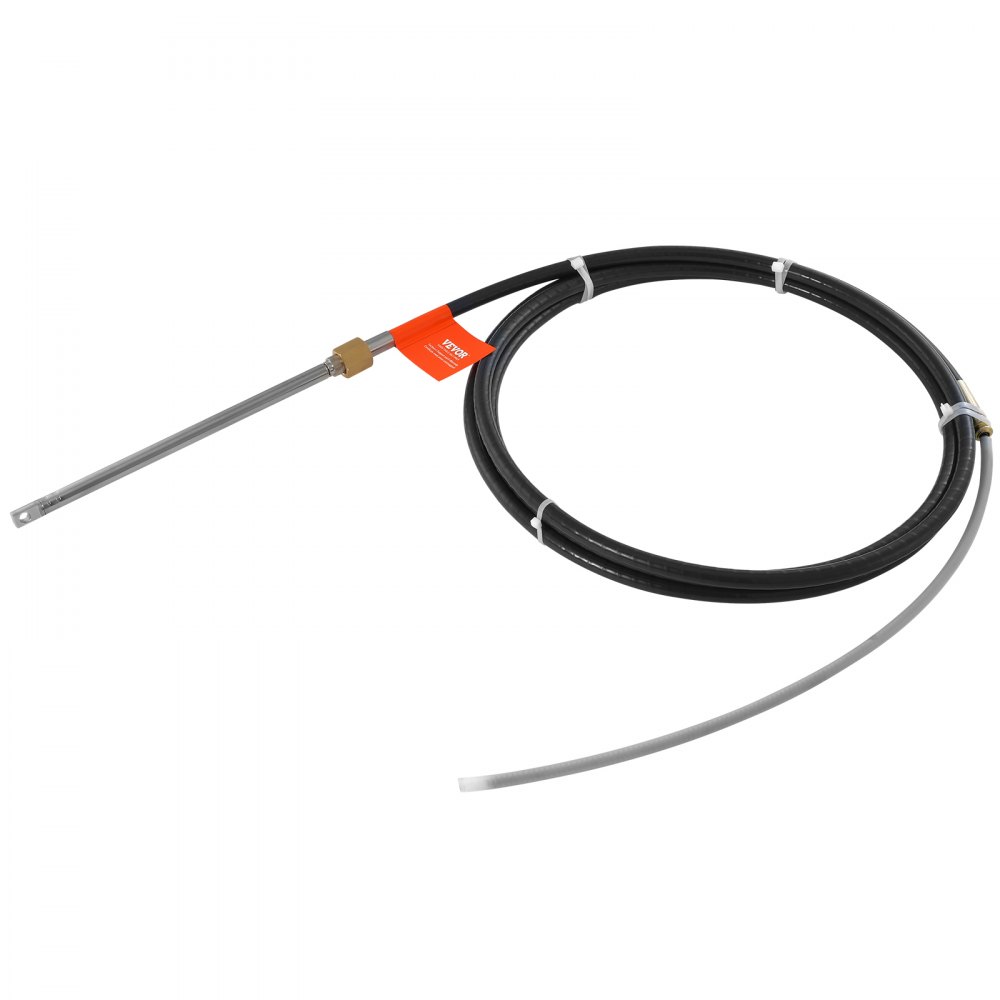 VEVOR Boat Steering Cable, 17 Feet Outboard Marine Rotary Steering Cable, 1/2 Ton High Tensile Strength, Steel Steering Wheel Cable Compatible with Most Single-Station Outboard Steering Systems