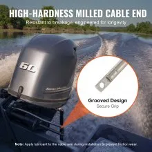 VEVOR Boat Steering Cable, 17 Feet Outboard Marine Rotary Steering Cable, 1/2 Ton High Tensile Strength, Steel Steering Wheel Cable Compatible with Most Single-Station Outboard Steering Systems