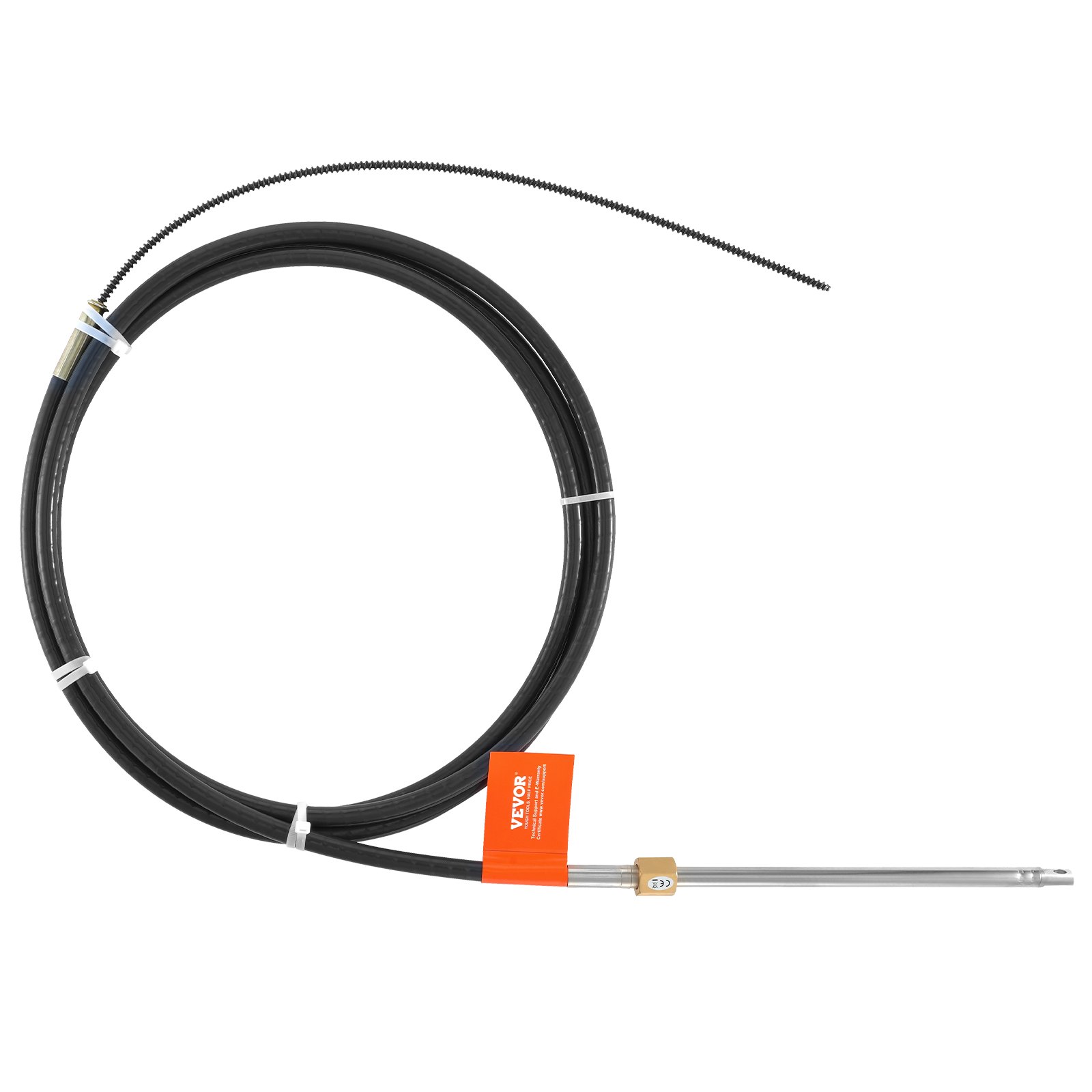 VEVOR Boat Steering Cable, 17 Feet Outboard Marine Rotary Steering Cable, 1/2 Ton High Tensile Strength, Steel Steering Wheel Cable Compatible with Most Single-Station Outboard Steering Systems