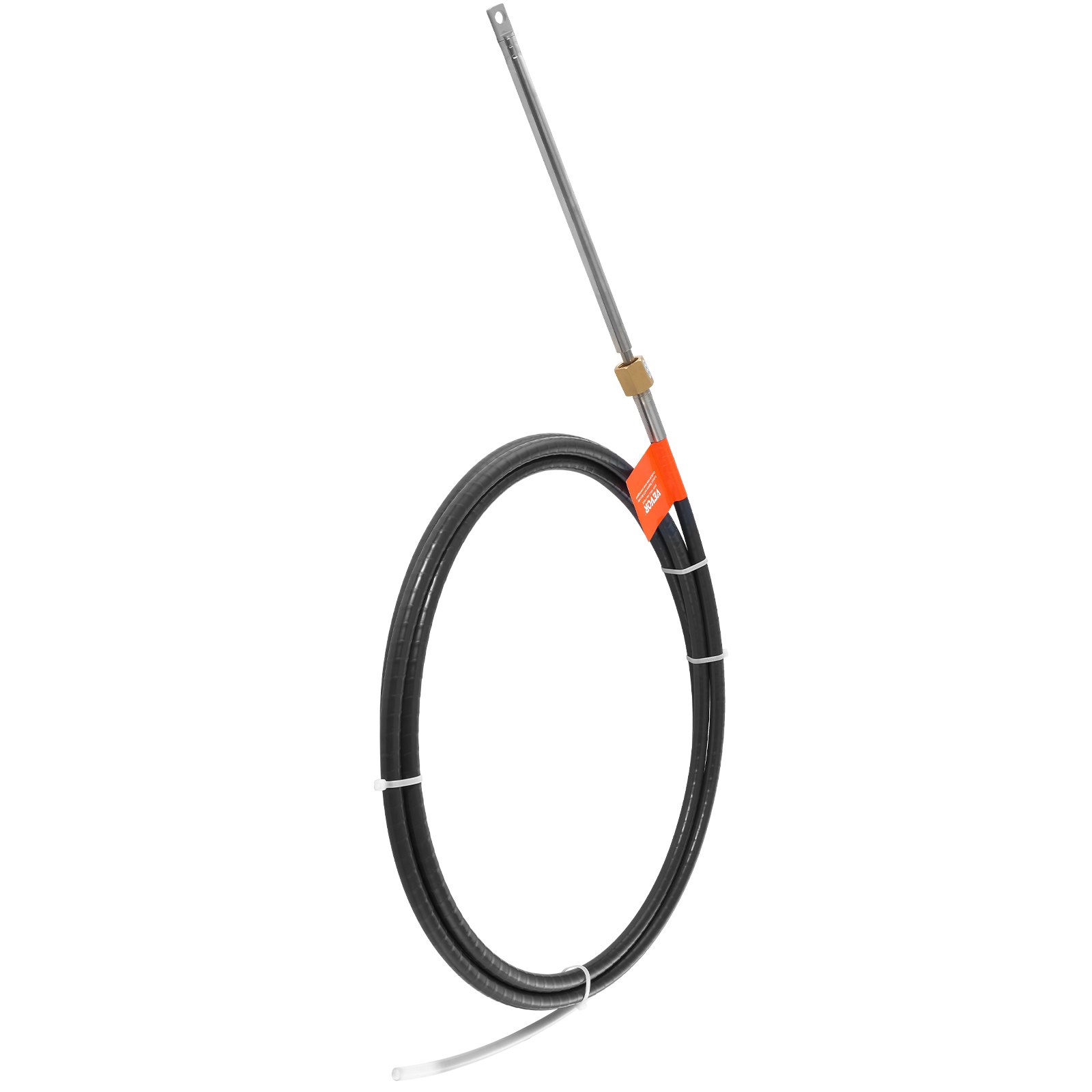 VEVOR Boat Steering Cable, 17 Feet Outboard Marine Rotary Steering Cable, 1/2 Ton High Tensile Strength, Steel Steering Wheel Cable Compatible with Most Single-Station Outboard Steering Systems