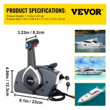 VEVOR Boat Throttle Control 5006180 Boat Control Box Outboard Control Box with Emergency Lanyard Side Mount Remote Control Box Shifter for OMC Johnson Evinrude 5006180
