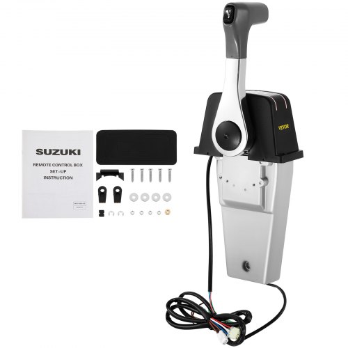 VEVOR Boat Throttle Control 67200-93J13 Outboard Remote Control Single Binnacle Remote Control Box Fit for Suzuki Top Mount Power Trim Trailer