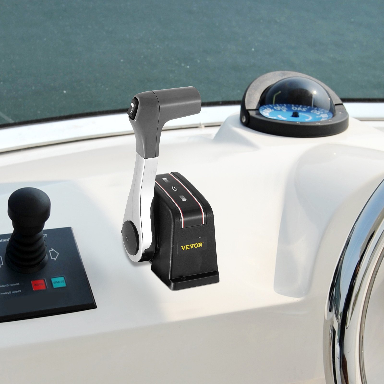 VEVOR Boat Throttle Control 67200-93J13 Outboard Remote Control Single Binnacle Remote Control Box Fit for Suzuki Top Mount Power Trim Trailer