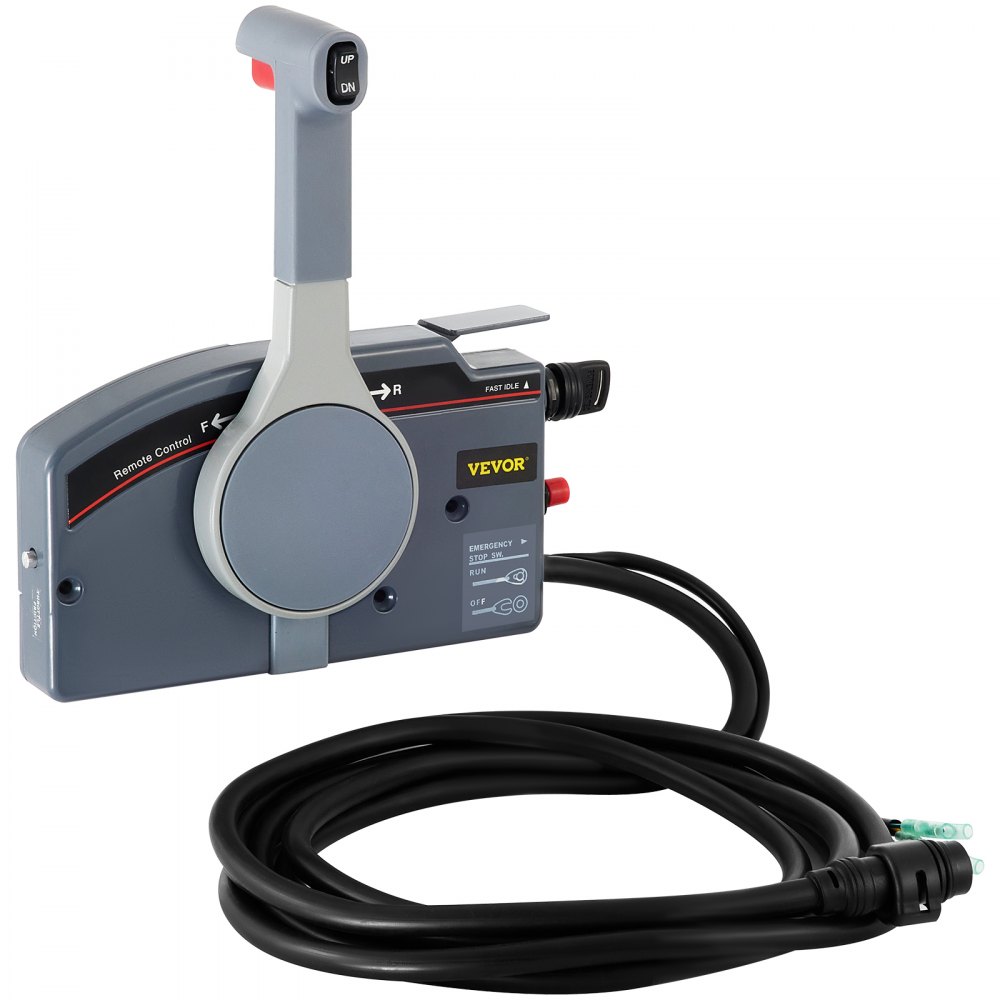 VEVOR Boat Throttle Control Remote Control Box Boat Throttle Control Outboard Boat Marine Outboard Remote Control Box with Emergency Cord & Clip Outboard Steering Control Right Side Mount
