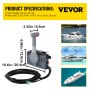 VEVOR Boat Throttle Control 703-48230-12 Outboard Remote Control Box Assy with Safety Lanyard and Key Switch Fit for Yamaha Side Mount 7 Pins Pull to Open