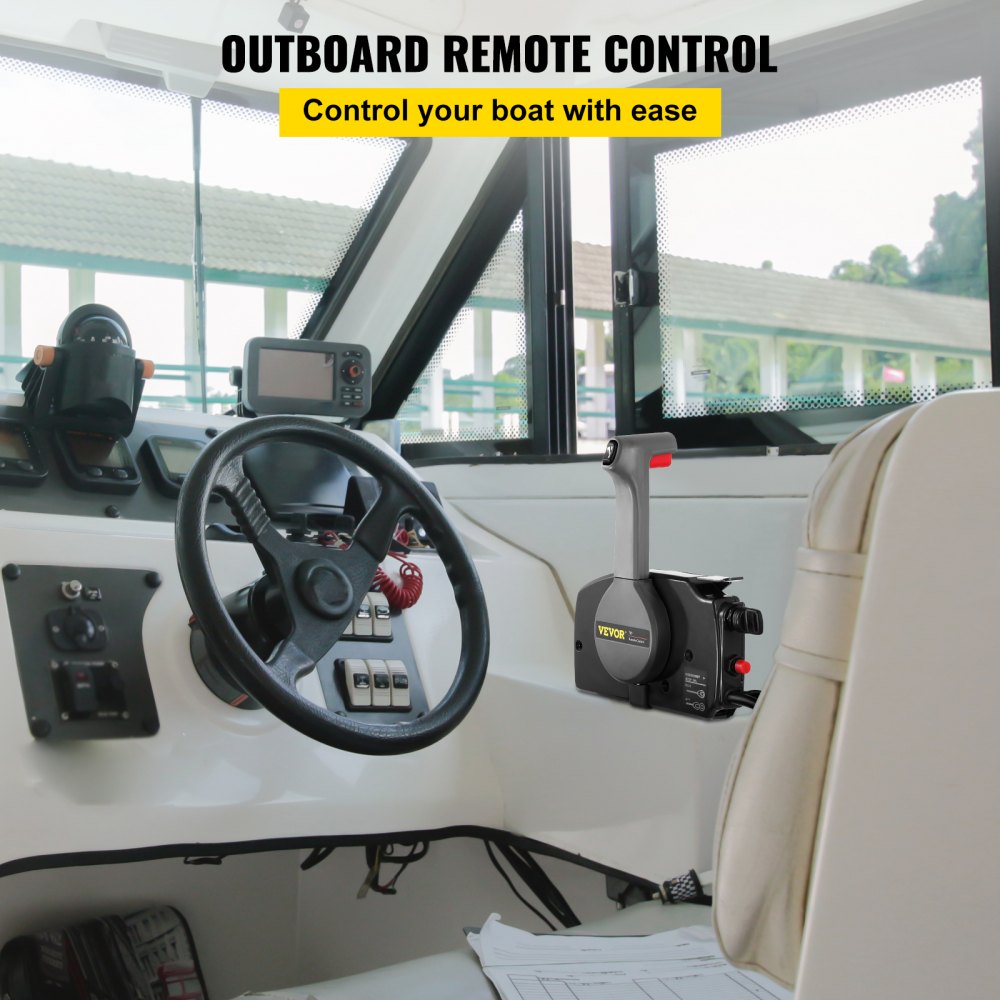 VEVOR Boat Throttle Control  Outboard Remote Control Box +10 Pin Cable Boat Control Box Smooth Control with Emergency Cord & Clip For Yamaha Outboard