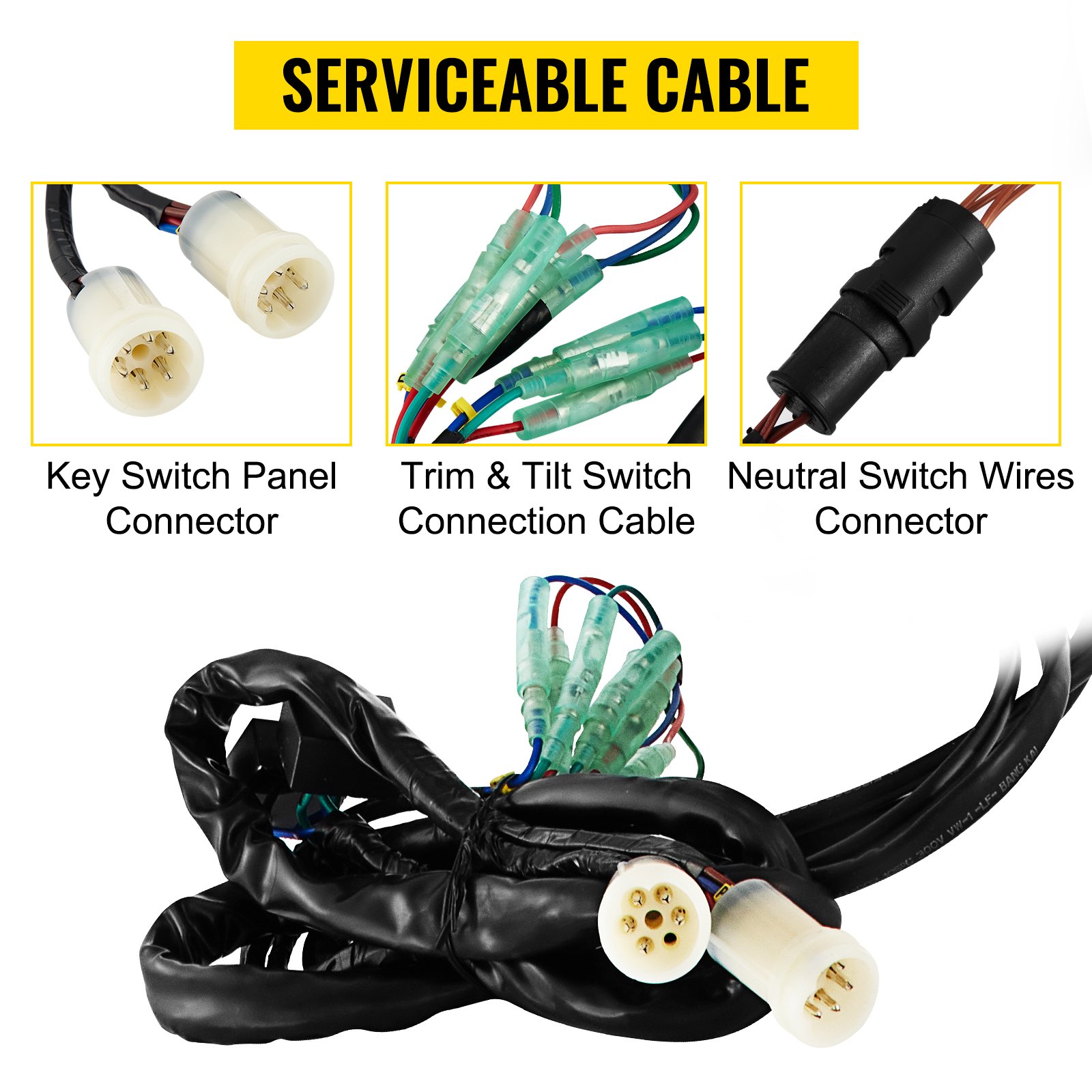 VEVOR Boat Throttle Control 704-48207-13 Twin Binnacle Remote Control Outboard Dual Boat Throttle Durable Control Cable Outboard Remote Control For Yamaha 704 Controls