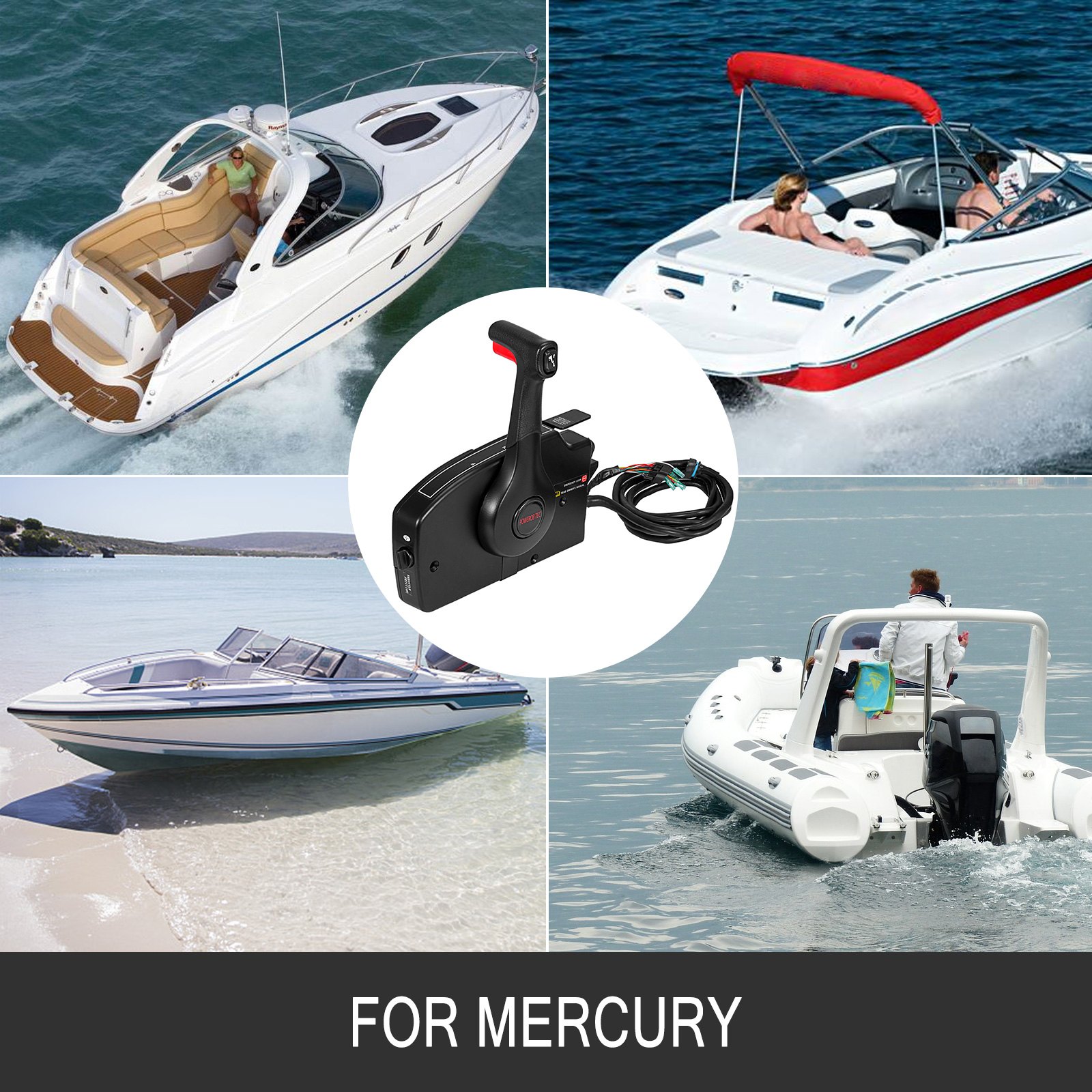 VEVOR Boat Throttle Control 881170A13 Remote Control Box Outboard Remote Control Box with 15' harness with 14 Pin Deutshe Connector For Mercury Outboard Engine Gasoline