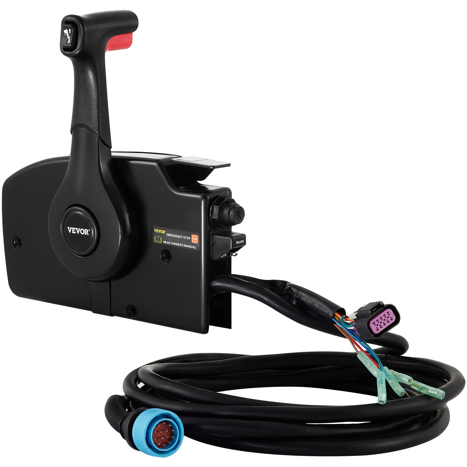 VEVOR Outboard Remote Control Side Mount 881170A13 with 14 Pin Outboard Motor Controls 15 Feet Harness Fit for Mercury Outboard Control