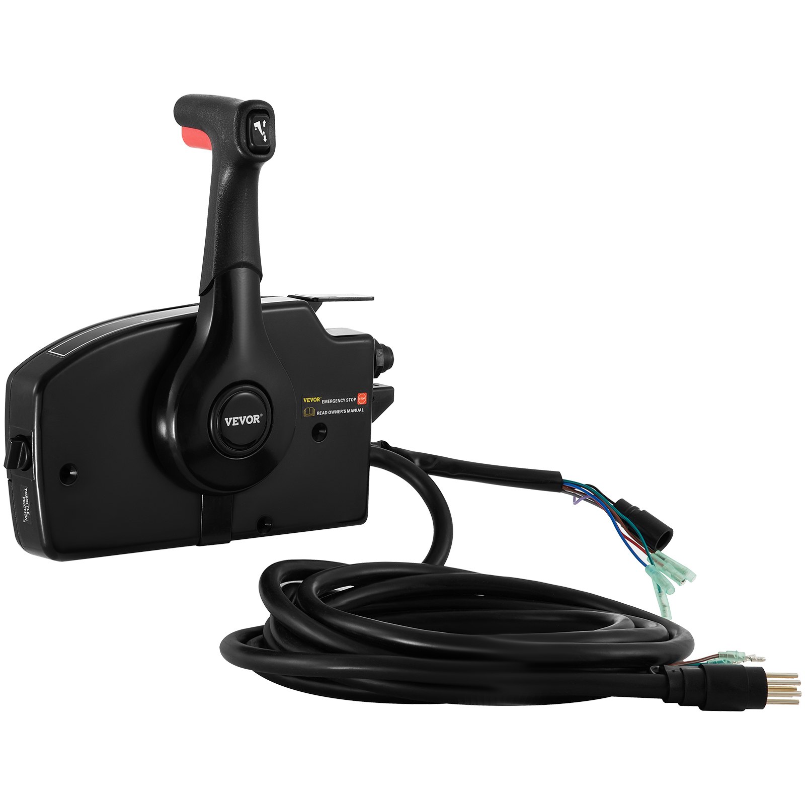 VEVOR mercury remote control box with long cable and ergonomic handle.