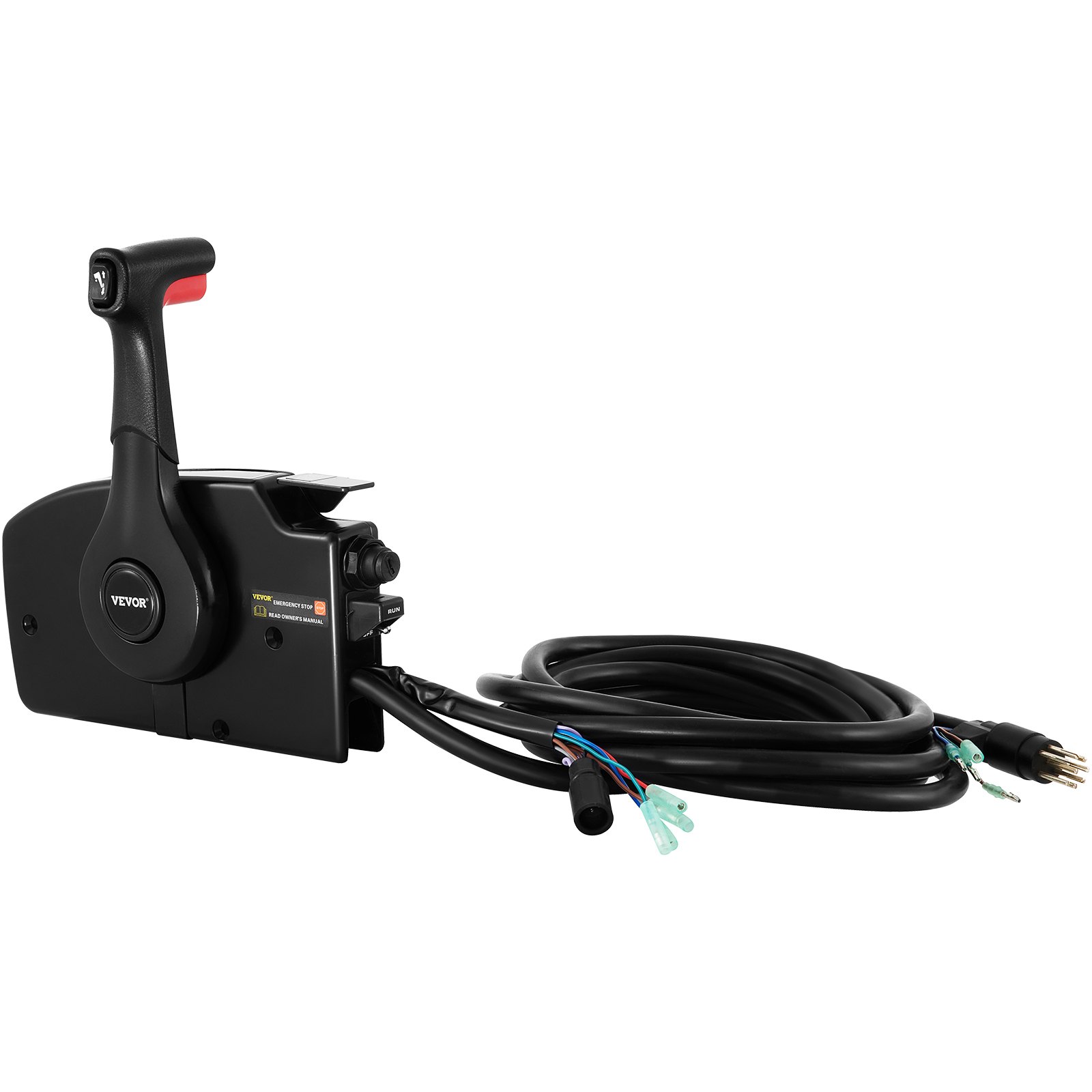 VEVOR mercury remote control box with handle and attached cables