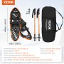 VEVOR 30 inch Light Weight Snowshoes for Women Men Youth Kids, Aluminum Alloy Frame Terrain Snow Shoes, Snowshoes Set with Trekking Poles and Carrying Tote Bag, Fully Adjustable Bindings, Orange