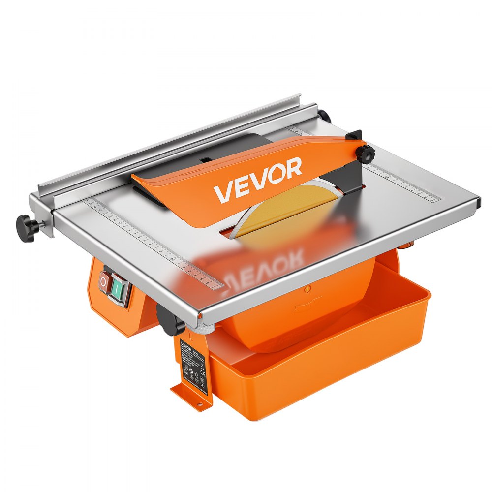 VEVOR Wet Tile Saw 180 mm 65Mn Steel Blade 3000 RPM Tile Cutter Wet Saw, for Cutting Tiles and Stones, 0-45° Adjustable Bevel Cut, Powerful Motor, Detachable Water Reservoir, for DIY Enthusiasts