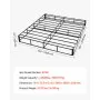 VEVOR Box Spring, King Size Bed Frame with Washable Fabric Cloth, Heavy Duty Metal Frame for King Bed, 230 mm Mattress Foundation, 1587.57 kg Max Weight Capacity, Easy Assembly, 2010 x 1925 x 230 mm