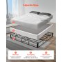 VEVOR Box Spring, King Size Bed Frame with Washable Fabric Cloth, Heavy Duty Metal Frame for King Bed, 9 in Mattress Foundation, 3500 lbs Max Weight Capacity, Easy Assembly, 79.1 L x 75.8 W x 9.1 H in