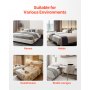 VEVOR Box Spring, King Size Bed Frame with Washable Fabric Cloth, Heavy Duty Metal Frame for King Bed, 9 in Mattress Foundation, 3500 lbs Max Weight Capacity, Easy Assembly, 79.1 L x 75.8 W x 9.1 H in