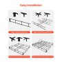 VEVOR Box Spring, King Size Bed Frame with Washable Fabric Cloth, Heavy Duty Metal Frame for King Bed, 9 in Mattress Foundation, 3500 lbs Max Weight Capacity, Easy Assembly, 79.1 L x 75.8 W x 9.1 H in