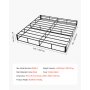 VEVOR Box Spring, King Size Bed Frame with Washable Fabric Cloth, Heavy Duty Metal Frame for King Bed, 9 in Mattress Foundation, 3500 lbs Max Weight Capacity, Easy Assembly, 79.1 L x 75.8 W x 9.1 H in
