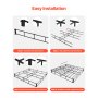 VEVOR Box Spring, Queen Size Bed Frame with Washable Fabric Cloth, Heavy Duty Metal Frame for Queen Bed, 5 in Mattress Foundation, 3500 lbs Max Weight Capacity, Easy Assembly, 79.1L x 59.6W x 5.1H in