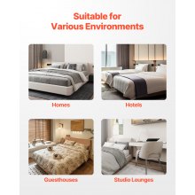 Box Spring Queen Size Bed Frame with Fabric Cloth 79.1L x 59.6W x 5.1H in