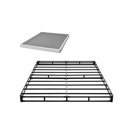 VEVOR Box Spring, Queen Size Bed Frame with Washable Fabric Cloth, Heavy Duty Metal Frame for Queen Bed, 4 in Mattress Foundation, 3500 lbs Max Weight Capacity, Easy Assembly, 79.1 L x 59.4 W x 4 H in