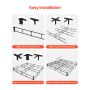 VEVOR Box Spring, Queen Size Bed Frame with Washable Fabric Cloth, Heavy Duty Metal Frame for Queen Bed, 9 in Mattress Foundation, 3500 lbs Max Weight Capacity, Easy Assembly, 79.1L x 59.6W x 9.1H in