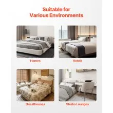 VEVOR Box Spring Queen Size Bed Frame with Fabric Cloth 79.1L x 59.6W x 9.1H in