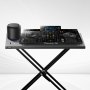 VEVOR DJ Table Stand, 32" x 20" Portable DJ Laptop and Controller Stand, Lightweight DJ Desk DJ Booth Adjustable Height DJ Stand, Foldable Double-X Braced Keyboard Stand & Tabletop, Audio Mixer Stand