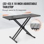 VEVOR Portable DJ Table with Double-X Braced Keyboard Stand Adjustable Height,  (82-109.5) x 46.5cm