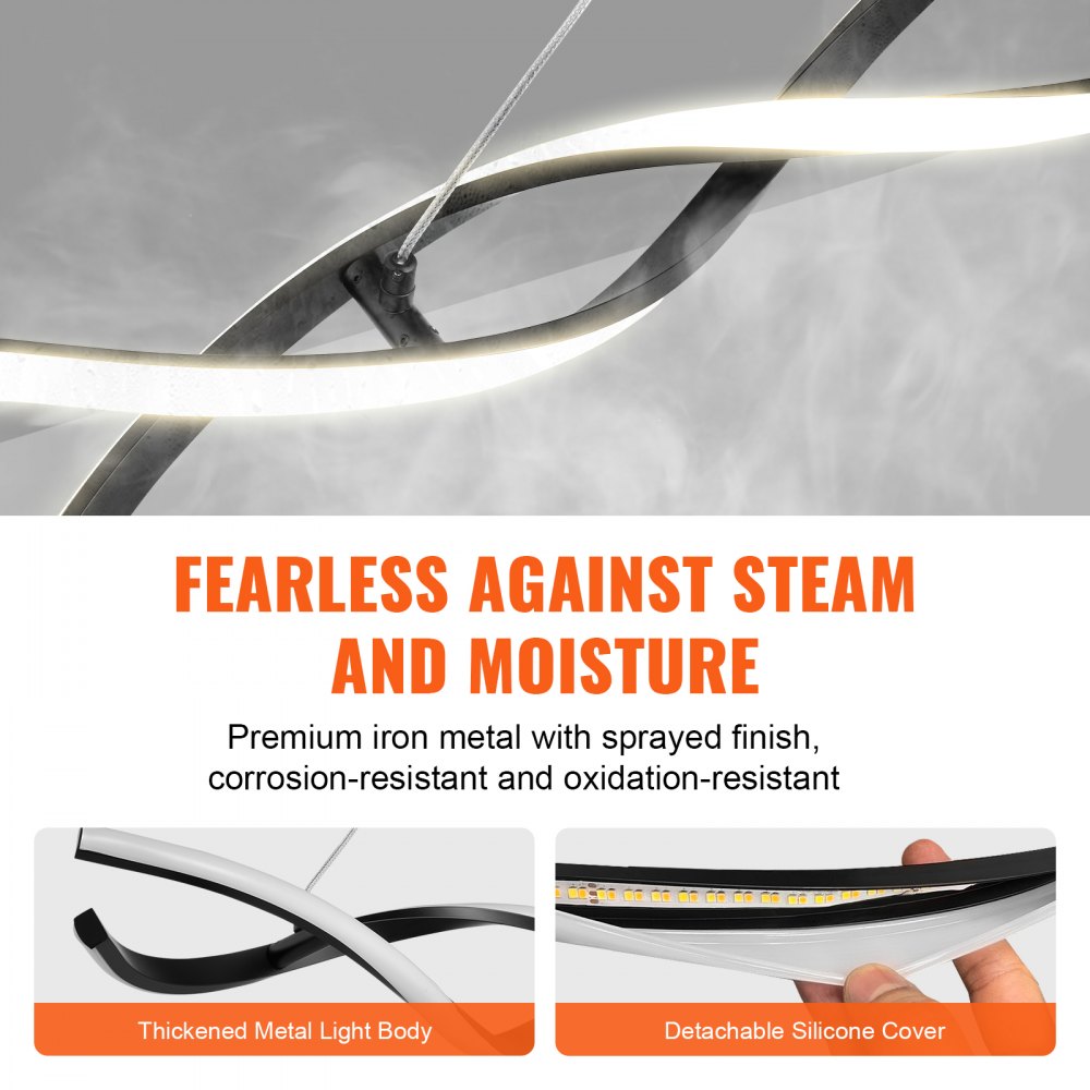 VEVOR modern csillárlámpatestek, 24 W, szabályozható LED függőlámpa távirányítóval, szilikon lámpaernyővel, állítható 3000K-6000K színhőmérsékletű fényerővel rendelkező mennyezeti lámpa konyhába, étkezőbe