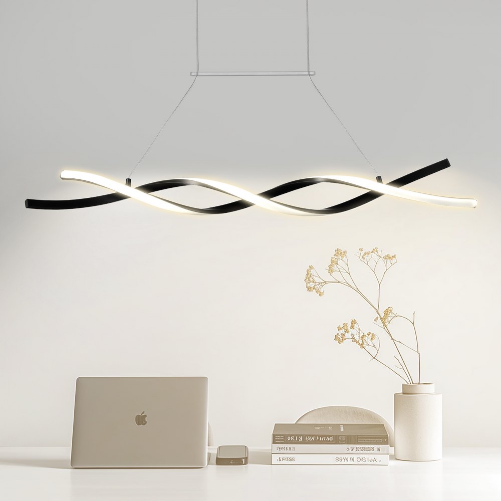 VEVOR Modern Chandelier Light Fixtures, 24W, Dimmable LED Pendant Light with Remote Control Silicone Lampshade, Adjustable 3000K-6000K Color Temperature Brightness Ceiling Lamp for Kitchen Dining Room