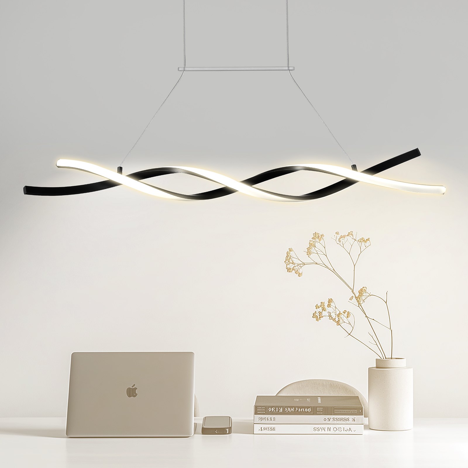 VEVOR Modern Chandelier Light Fixtures, 24W, Dimmable LED Pendant Light with Remote Control Silicone Lampshade, Adjustable 3000K-6000K Color Temperature Brightness Ceiling Lamp for Kitchen Dining Room