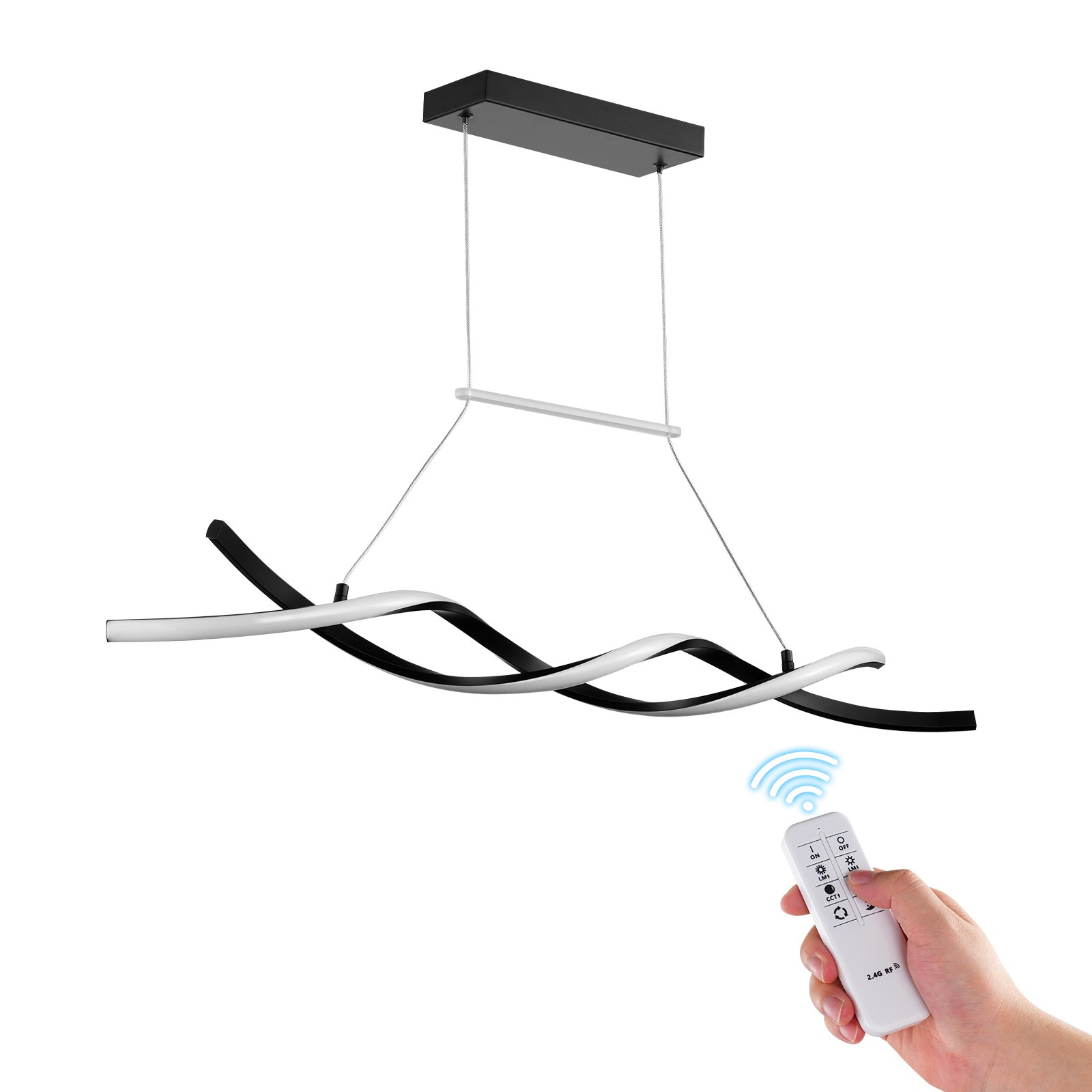 VEVOR Modern Chandelier Light Fixtures, 24W, Dimmable LED Pendant Light with Remote Control Silicone Lampshade, Adjustable 3000K-6000K Color Temperature Brightness Ceiling Lamp for Kitchen Dining Room