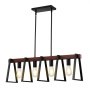 Luminária pendente VEVOR para ilha de cozinha com 4 lâmpadas, 60W, ajustável, para sala de jantar, com 2 hastes de 6" e 6 de 12", estilo industrial com estrutura metálica, lustre linear para sala de jantar, soquete E27.