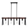 Luminária pendente VEVOR para ilha de cozinha com 4 lâmpadas, 60W, ajustável, para sala de jantar, com 2 hastes de 6" e 6 de 12", estilo industrial com estrutura metálica, lustre linear para sala de jantar, soquete E27.