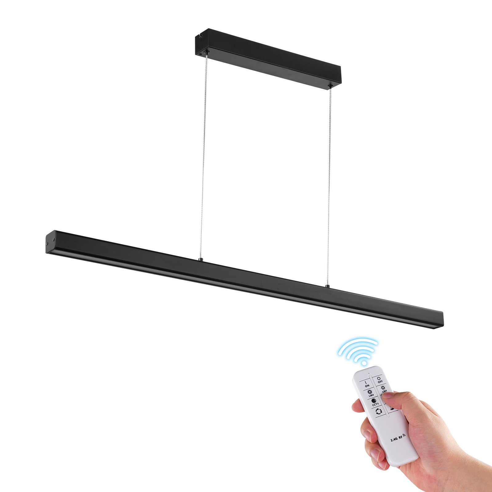 VEVOR Dimmable Linear Pendant Light 20W 119.4 cm LED Linear Light Fixture Remote Control