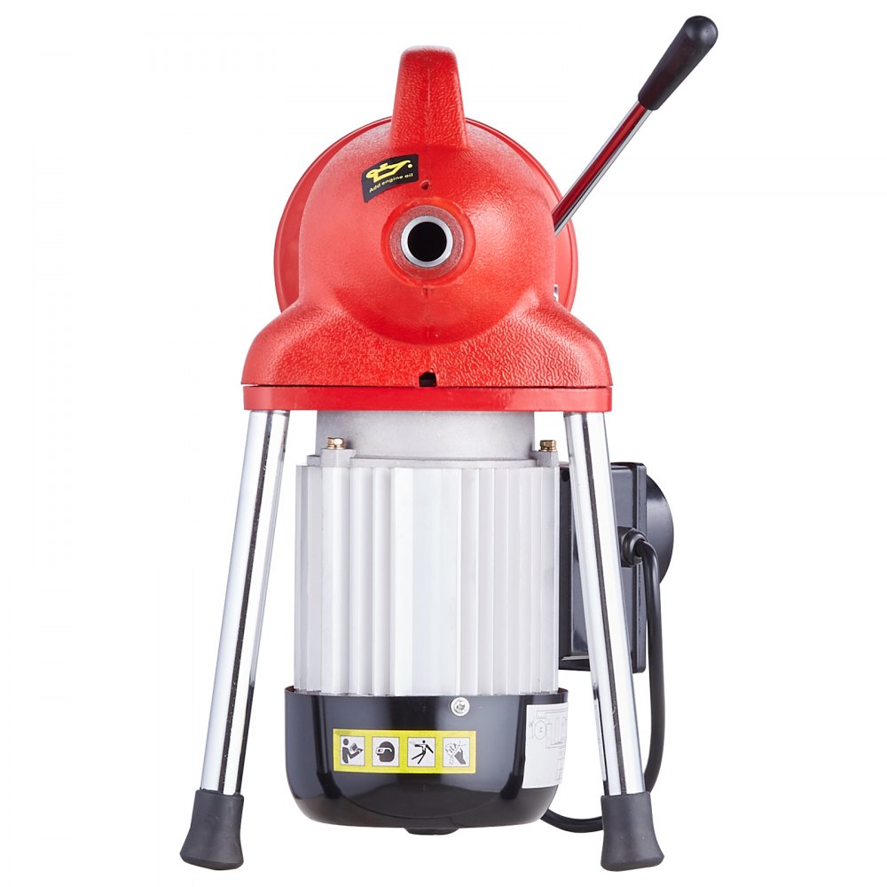 VEVOR Drain Cleaner Machine 120FT x 5/8 Inch, 370W Electric Sewer Snake Auger Manual Feed - with 2 Sectional Steel Cables(120' x 5/8" and 23' x 3/8"), 7 Cutters and CW/CCW Control for 1.6" to 4" Pipes