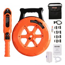 Localizador de tuberías VEVOR, localizador de tuberías subterráneas de PVC de 30 m (100 pies), detector de bloqueos de tuberías resistente al agua IP67 con sensibilidad ajustable, escáner de pared de alcantarillado, herramienta de plomería para tuberías de agua de PVC, plástico y metal.
