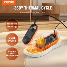 VEVOR Portable Shoe Dryer Boot Dryer with Quick & Even Drying Black & Orange