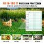 VEVOR Electric Fence Netting, 48" H x 100' L, PE Net Fencing with Solar Charger/Posts/Double-Spiked Stakes, Utility Portable Mesh for Chickens, Ducks, Geese, Rabbits, Used in Backyards, Farms, Ranches