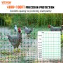 VEVOR Electric Fence Netting, 1.21 x 30.48 m, PE Net Fencing Kit with Posts & Double-Spiked Stakes, Utility Portable Mesh for Chickens, Ducks, Geese, Rabbits, Used in Backyards, Farms, and Ranches