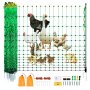 VEVOR Electric Fence Netting, 48" H x 100' L, PE Net Fencing Kit with Posts & Double-Spiked Stakes, Utility Portable Mesh for Chickens, Ducks, Geese, Rabbits, Used in Backyards, Farms, and Ranches