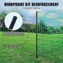 VEVOR Electric Fence Netting, 48" H x 100' L, PE Net Fencing Kit with Posts & Double-Spiked Stakes, Utility Portable Mesh for Chickens, Ducks, Geese, Rabbits, Used in Backyards, Farms, and Ranches